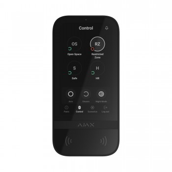 Клавіатура з сенсорним дисплеєм Ajax KeyPad TouchScreen чорна