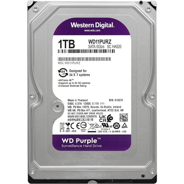 Жорсткий диск Western Digital Purple 1TB 64MB 5400rpm WD11PURZ 3.5 SATA III