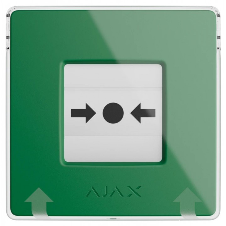 Бездротова програмована кнопка з механізмом скидання Ajax ManualCallPoint (Green) Jeweller