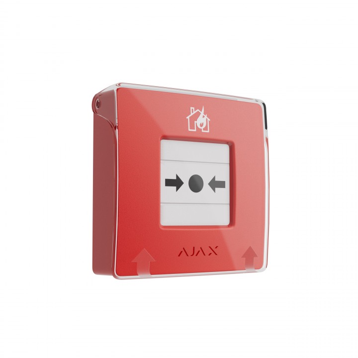 Бездротова кнопка для активації пожежної тривоги вручну Ajax ManualCallPoint (Red) Jeweller
